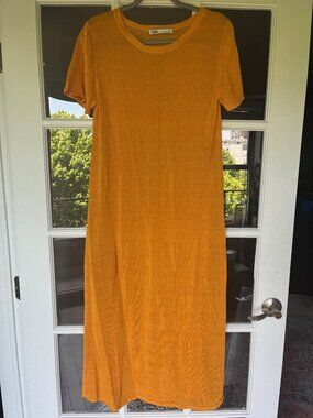 Zara Orange Maxi T-Shirt Dress